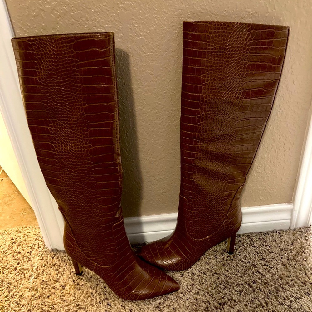 Nine West Brown Croc Boots